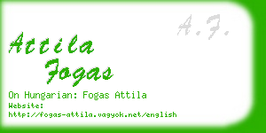 attila fogas business card